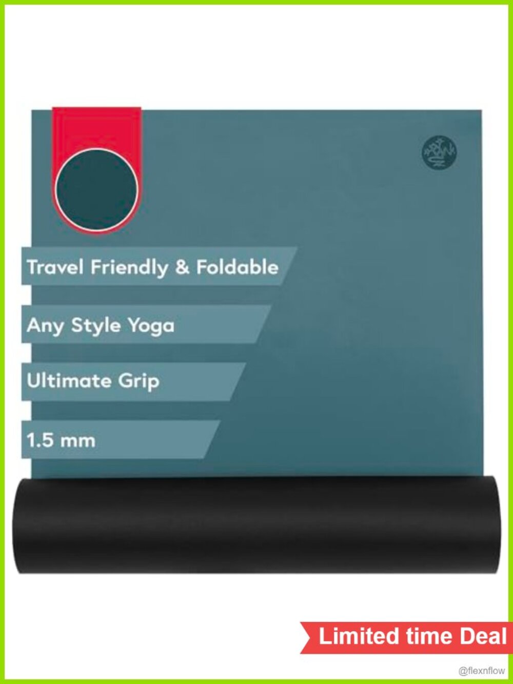 Manduka GRP Adapt Travel Yoga Mat 71" - 1.5mm - Ultralight Non-Slip Hot Yoga Mat